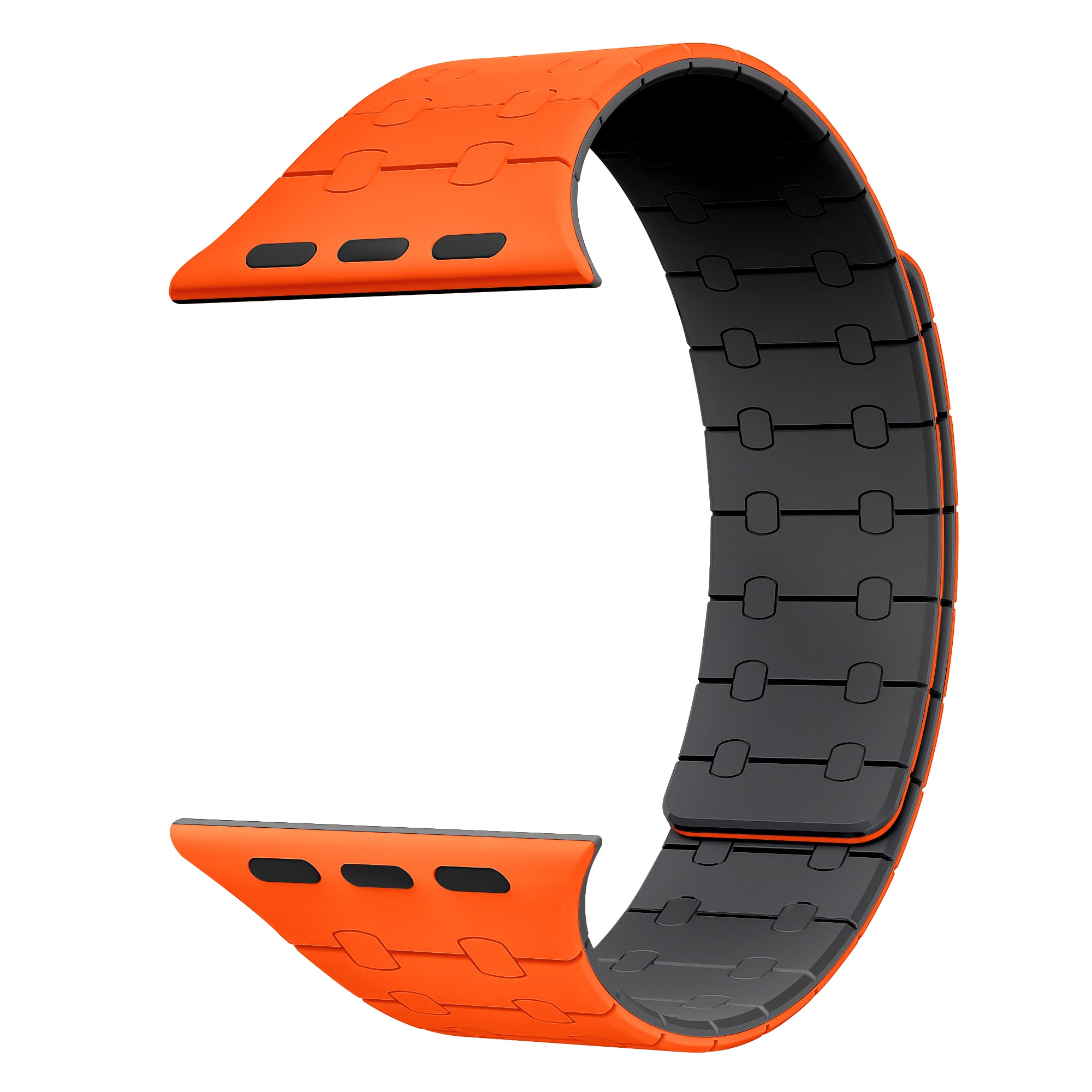 Magnetic Loop Smartwatch Bands – Dual Color Edition(Orange+Midnight Black)