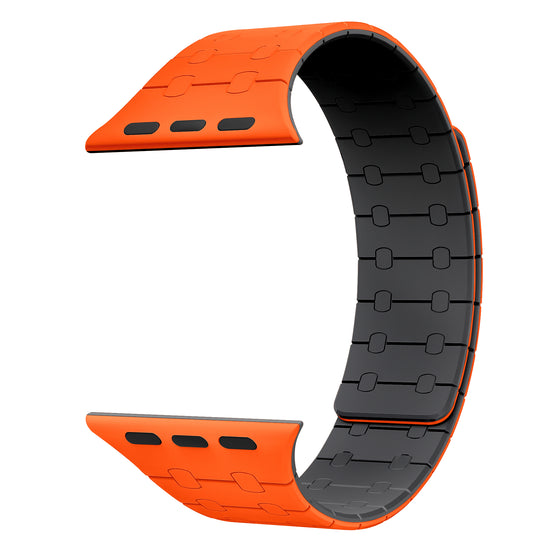 Magnetic Loop Smartwatch Bands – Dual Color Edition(Orange+Midnight Black)