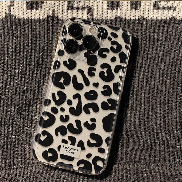 Leopard Print Chic Transparent Phone Case