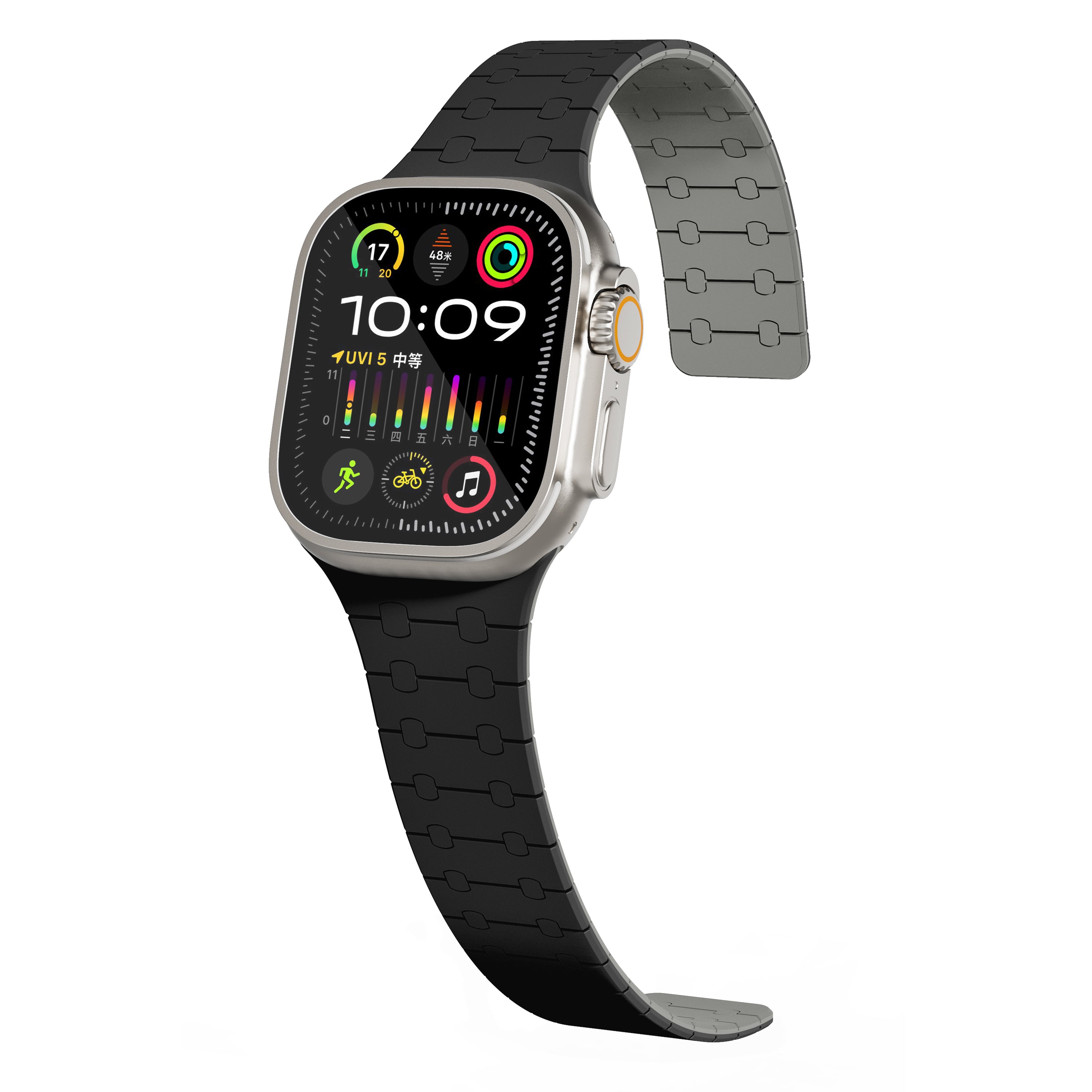 Magnetic Loop Smartwatch Bands – Dual Color Edition(Black+Grey)
